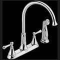 Delta Operating in Stainless Steel Lined Sockets, 8" Mount, Commercial 3 or 4 Hole Kitchen Faucet 2497LF